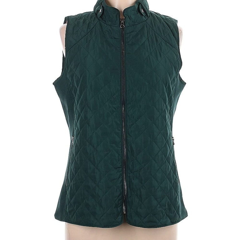 Dark Green Quilted Vest